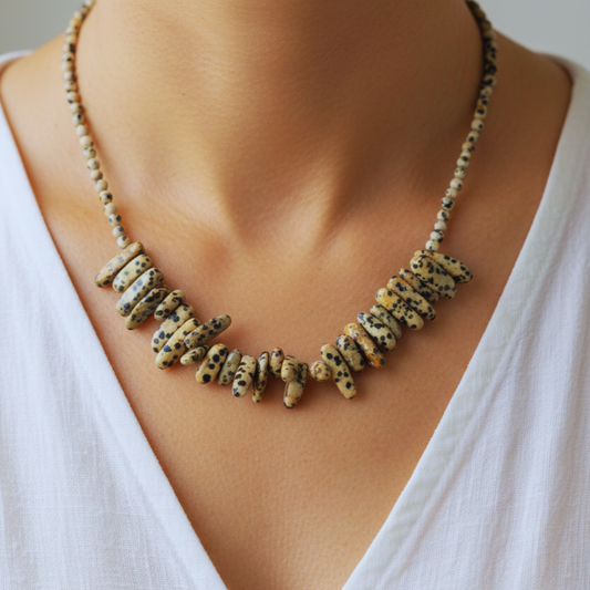 Colar Jaspe Dálmata