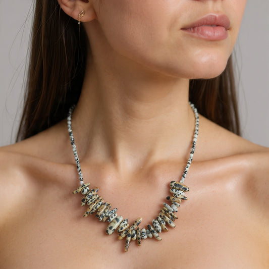 Colar Jaspe Dálmata